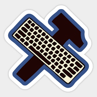 hammer and keyboard symbol Sticker